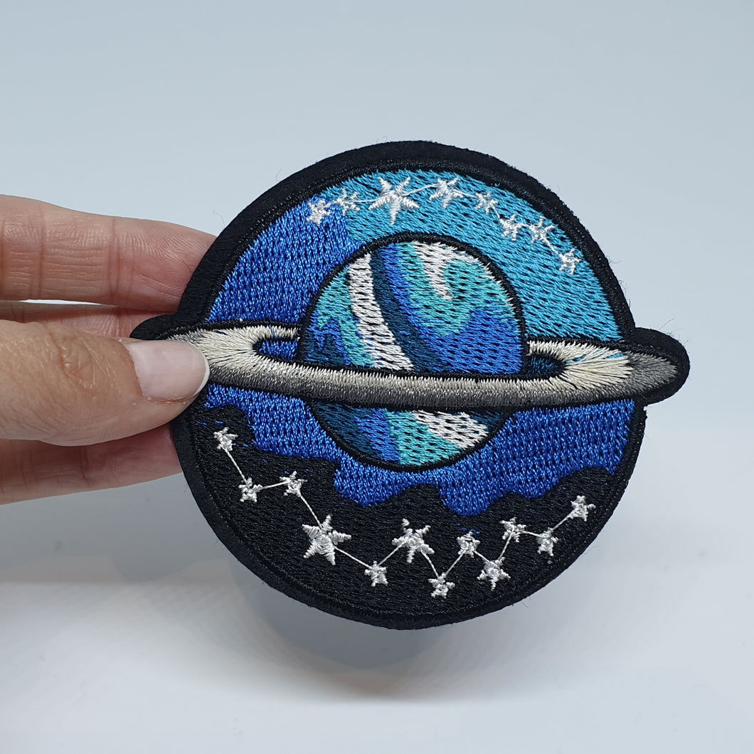 Parche para ropa: Exoplaneta con anillos